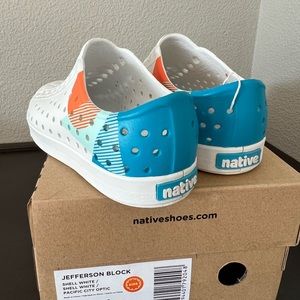 Native Jefferson Block Shoes Shell White / Pacific City Optic US C 12 UK 11 EUR